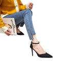 Stiletto heel french lace-up high heels women's 2025 summer pure & seductive closed-toe sandals fashion ankle strap sandals