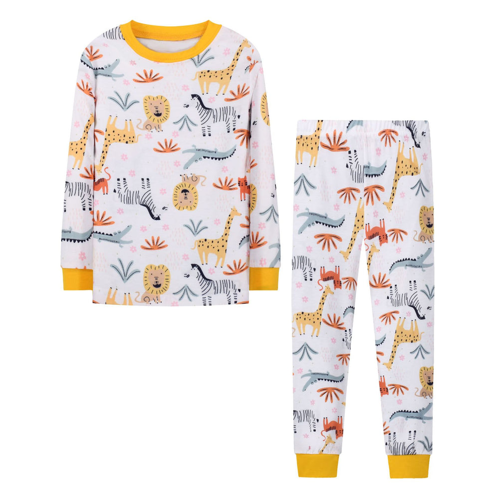 Aliexpress tenu kids' pajama set - autumn/winter style - all-over car print - boys' long-sleeve loungewear set
