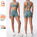 new arrival antibacterial fabric outdoor fitness pilates running fitness wear slimming lookcontrast color yoga wear suit for women