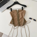 Pure desire sexy sexy sister style tie backtube top vest women's clothes waist slimming lookfashionshort outwear tops