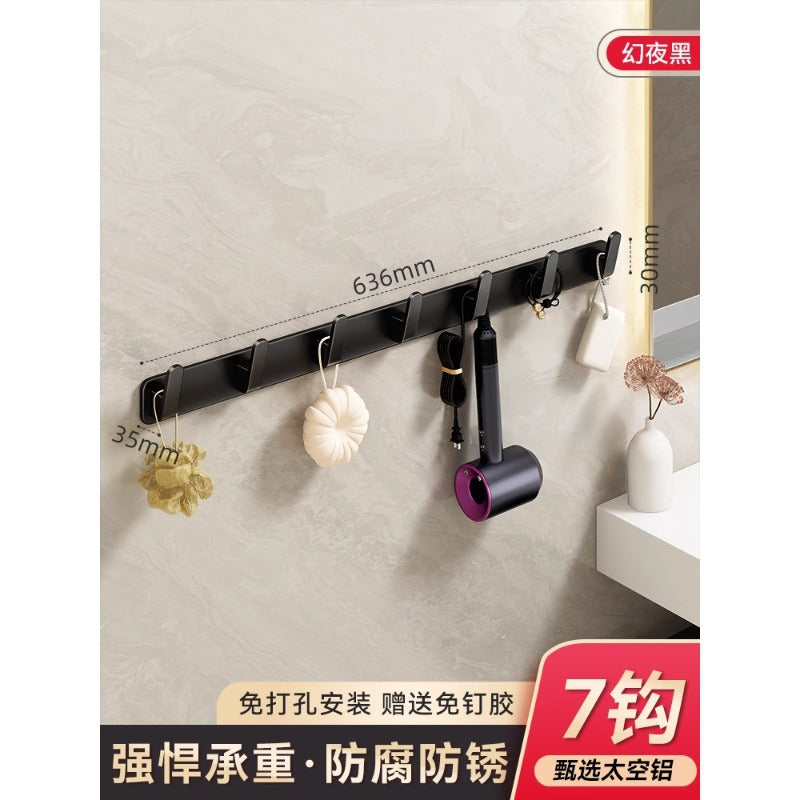 Wall-mounted clothes hooks for entryways, closets, bathrooms, kitchens, and home use. space aluminum, no-drill installation, multi-hook design