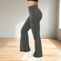 european and american cross-border  women's fashion trend solid color high-waisted belt pocket yoga pants