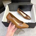 Women's fashion high heels - non-slip, closed-toe, business-ready, waterproof, casual pointed-toe chunky heel shoes (plastic)