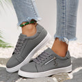 plus size women's low-top flat sneakers - versatile, lightweight, and trendy white shoes for autumn