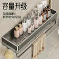Bathroom storage rack, punch-free wall-mounted multifunctional washbasin wall space aluminum storage rack handy gadget rack