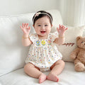 Infant sleeveless bodysuit - summer lightweight princess style - baby girl romper - newborn onesie for outdoor wear