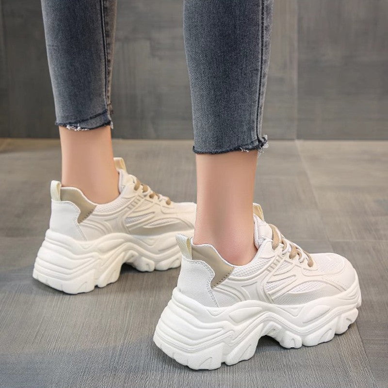 European station dad shoes women's 2026 new autumn small thick sole heightened street retro casual sports shoes