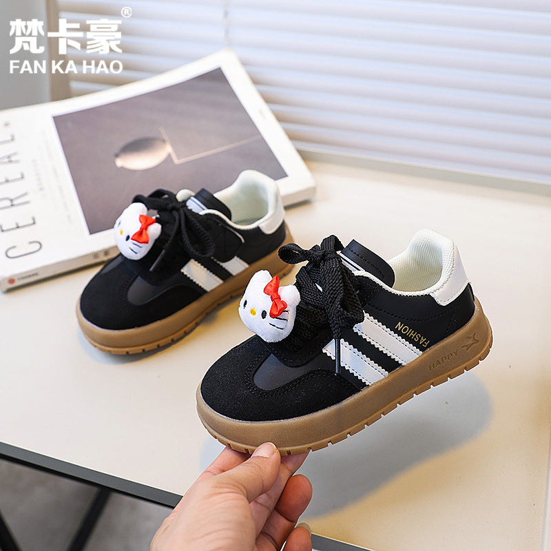 Fankahao spring festival new shoes  spring & fall new arrivalk-stylegirlkitty cat casual sneakers kids german training shoes