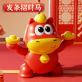 Cartoon cute horse lion awakening clockwork toy fun table decoration resistant to falling horse year new year gift kids toys gift