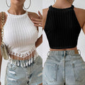 women's spring/summer new arrivals: elegant tassel tank top - cropped, slim-fit, and figure-flattering