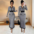 fashion  new arrival: chic & sophisticated v-neck black knit dress -  spring collection