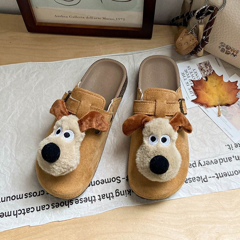 Outwearfall and winter birkenstock shoes family style heattech toe-cap birkenstock women's fleece-lined dog new arrival cashmere dog slippers kids