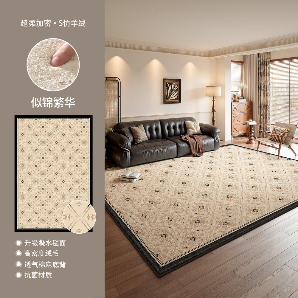 Carpet living room green new arrival medieval style stain-resistant waterproof floor mat no-wash and wipeable classy bedroom bedside floor mat