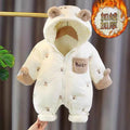 Infant winter fleece-lined thickened clothes baby outing romper newborn winter cotton-padded jumpsuit outerwear