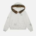 autumn/winter hooded sweatshirt: y2k hot girl aesthetic, plush hoodie, high street bf style, rhinestone embellished