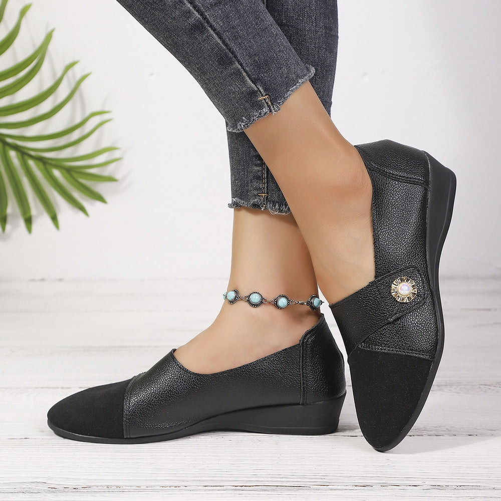 export plus size women's shoes - versatile low-cut slip-on loafers with velcro closure - lightweight athletic shoes for middle-aged and elderly women