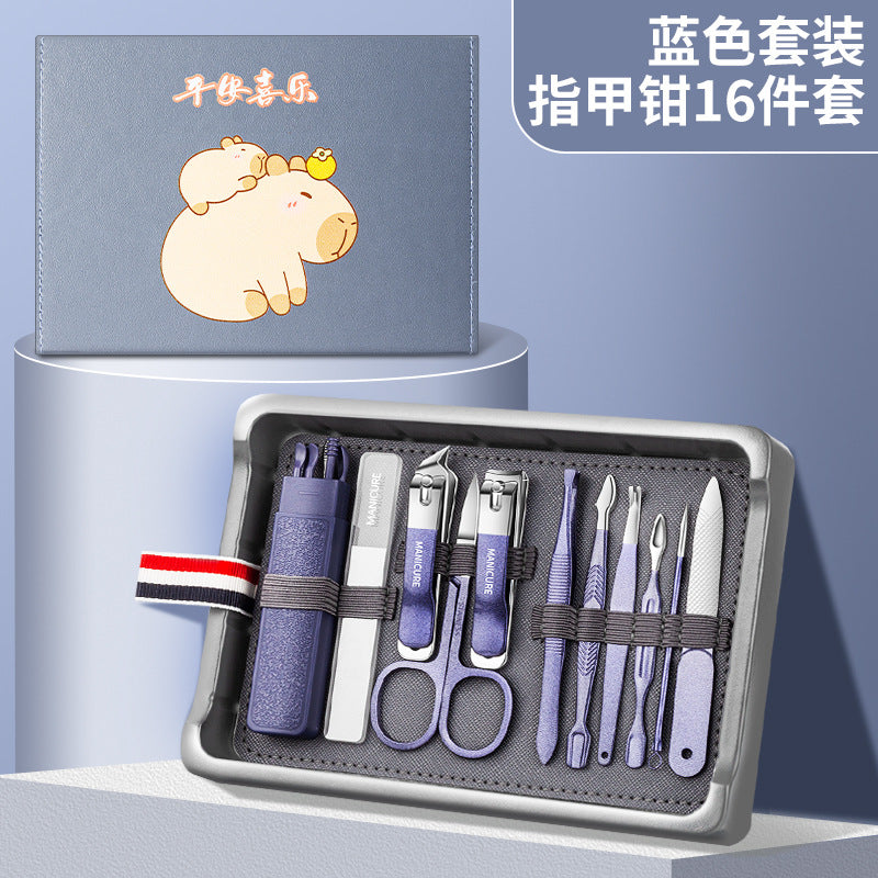 German-engineered cartoon nail clipper set - premium manicure & pedicure kit with nail clippers, nail nippers, and earwax removal tool - high-end gift box for home use