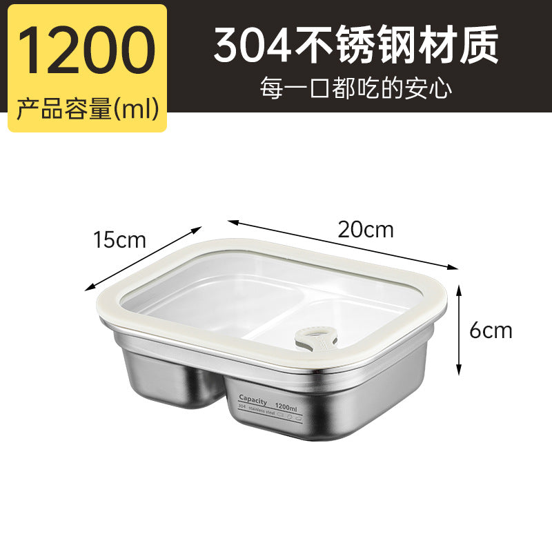 304 stainless steel food storage container - microwave safe, student-approved lunch box, airtight food container for fruits and bento boxes