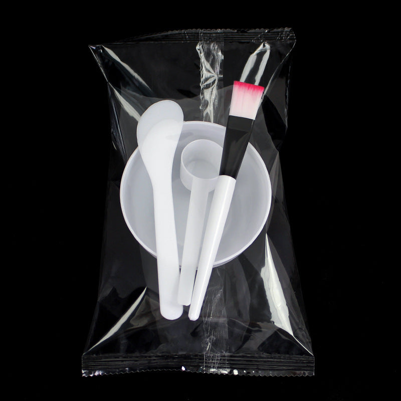 Individually packaged mask tools set: mask bowl (4-piece set), mask brush, plastic spoon, mixing spatula, spa tool set