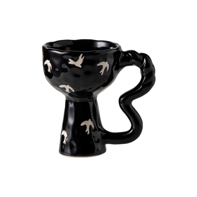 Vintage style mug irregular water cup niche mug hand-painted ceramic coffee cup creative gift handheld cup
