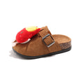 New children's birkenstock-style slippers - cartoon burger & fries design - spring/autumn outdoor wear - cute flat thick sole baby slippers