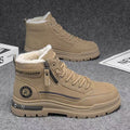 Boots men's shoes high-top winterfleece-linedthickened cotton shoes waterproofnon-slip construction site work labor protection workwear boots