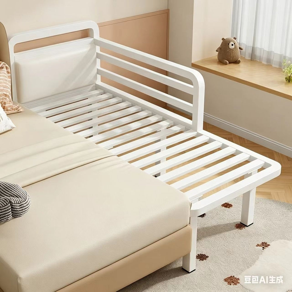 Spliced bed, soft-packed bed, widened iron kids bed, large bed, adults can sleep, spliced iron frame bed with guardrail crib