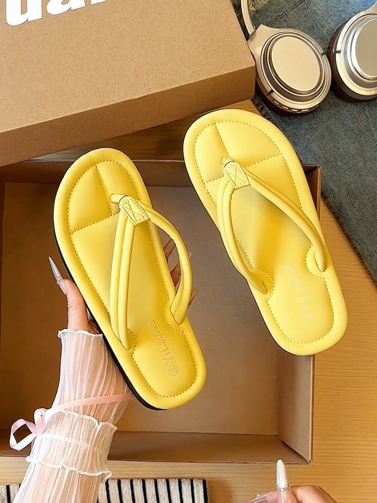 flip-flops for women, fashionable indoor non-slip bathroom, anti-odor, cute flat bottom beach flip-flops for women wholesale