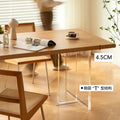 Acrylic floating dining table - modern minimalist rectangular nordic japanese style solid wood large panel table - natural wood workstation