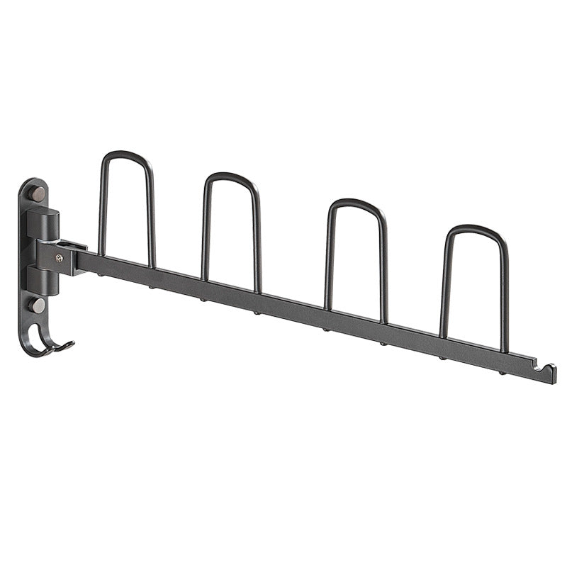 Space aluminum balcony folding shoe drying rack, window sill drying rack, invisible shrinkage storage hook, no punching rack