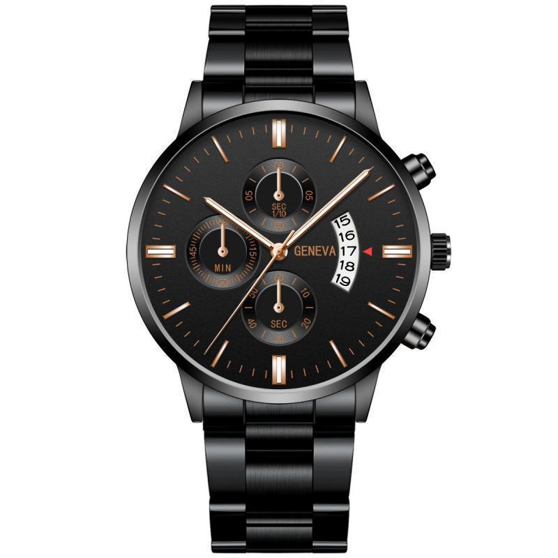 watch fake three-eye men's steel band watch business casual calendar quartz watch men's spot other
