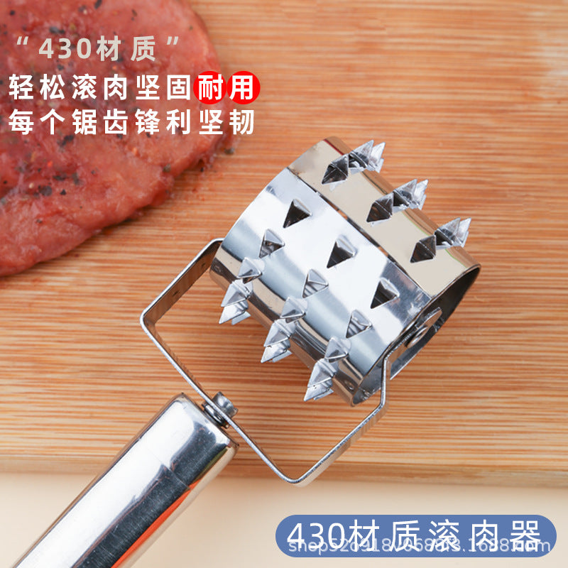 Ready-to-ship stainless steel steak tenderizer for home use - meat needle, rolling steak wheel, kitchen tool