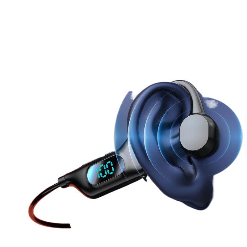 Wireless bone conduction bluetooth headphones, non-in-ear, long battery life, universal sports, semi-in-ear