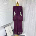 Exportautumnew arrivalsexy cross v necklong sleevesilm elastic mesh hot diamonddressfemaleelegance dress