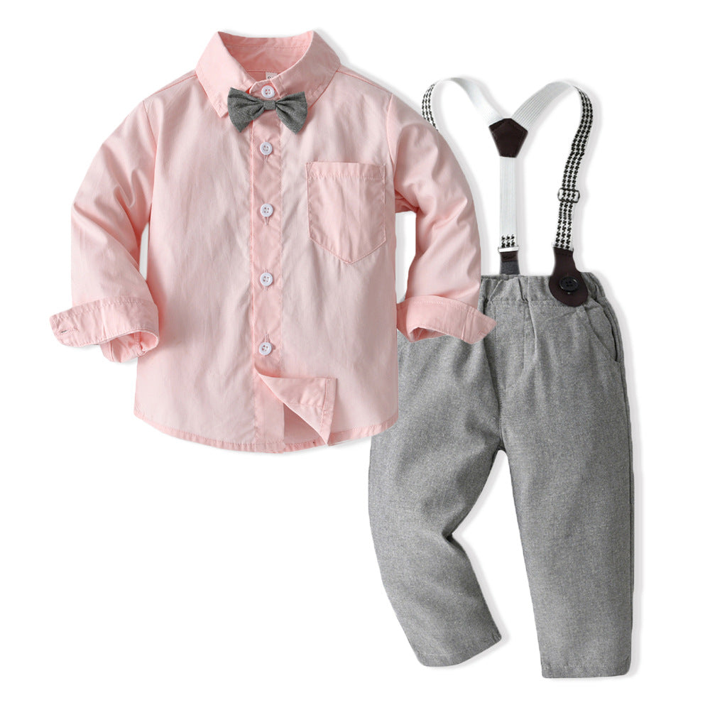 Kids' new spring collection: long-sleeve shirts, cardigans, trendy overalls, and bow ties - wholesale for export (sizes for toddlers to young children)