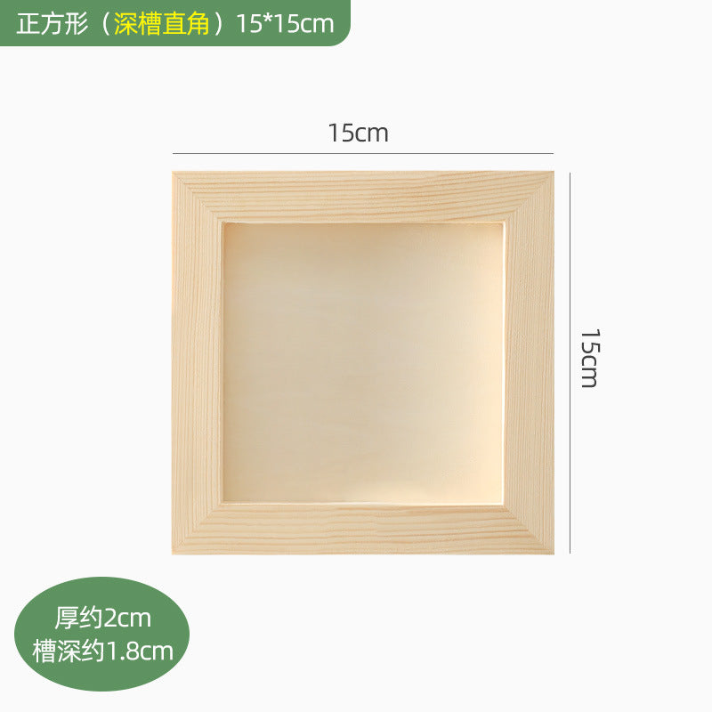 Solid wood clay picture frame mounted wood clay photo frame handmade DIY material wood frame colored clay works display empty frame