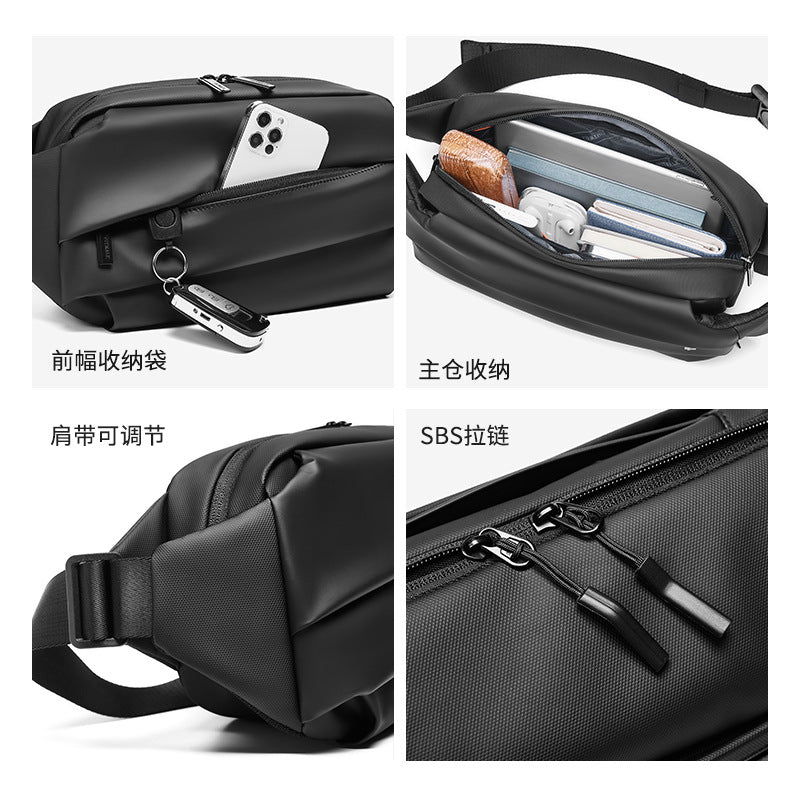 Customized new men's bag fashionable waterproof Oxford cloth shoulder bag men's student breast bag distribution popular messenger bag