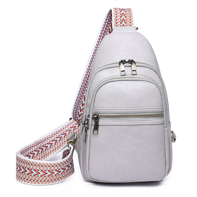 Foreign trade bags women's messenger bag new  breast bag women's PU soft leather retro messenger mobile phone change bag