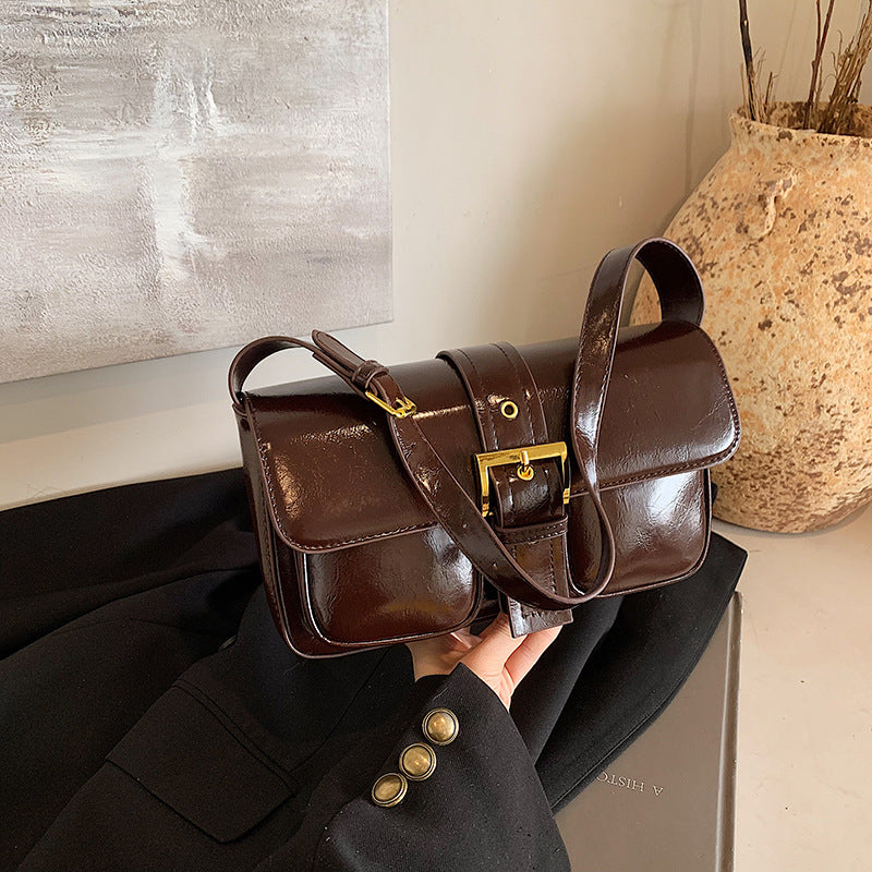 Retro small bag women's autumn and winter versatile 2025 new fashion messenger bag women's shoulder underarm work small square bag