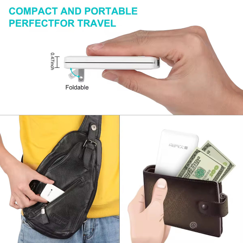 Wow customized 65w gallium nitride charger ultra-thin mini biscuit foldable dual-port us standard pd fast charging charging head