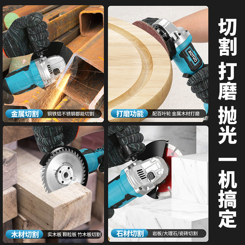 Cross-border brushless lithium battery angle grinder rechargeable high-power electric grinder cutting machine handheld small grinder