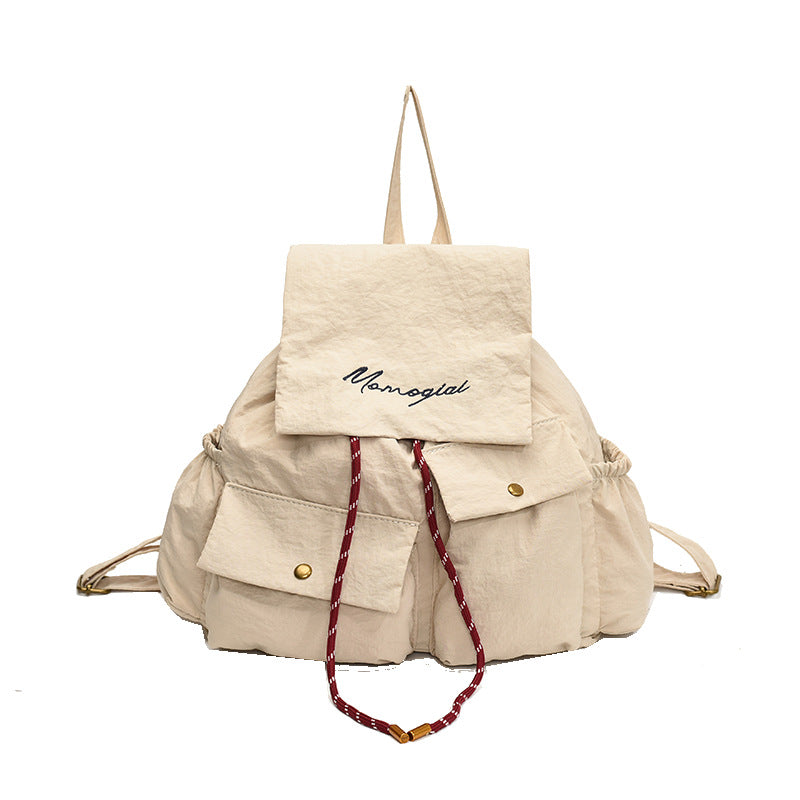 Large capacity women's casual backpack - new autumn collection, unique and versatile, perfect for students, solid color, minimalist design, commuter backpack