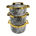 Factory direct cross-border hot selling insulated lunch box stainless steel food container insulated pot kitchen tableware new three-piece set
