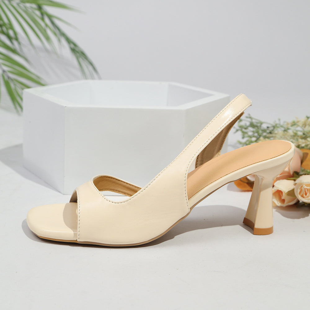 2026 summer new arrivals: european and american minimalist open-back open-toe high heel sandals - stylish and chic square toe roman stiletto sandals