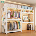 Thickened shelf all steel wardrobe wardrobe open simple bedroom walk-in closet floor hanging clothes rack butterfly hole clothes rack