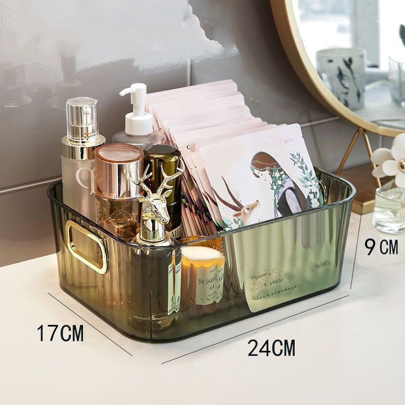 Cosmetics storage box Premium desktop finishing box Light luxury PET storage basket Acrylic mask storage box