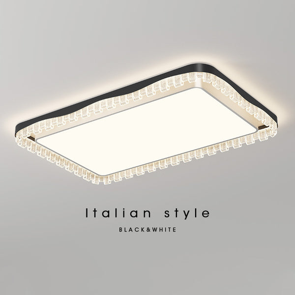 Light luxury Italian minimalist one curtain dream living room ceiling lamp crystal wave advanced sense bedroom lamp study lamp