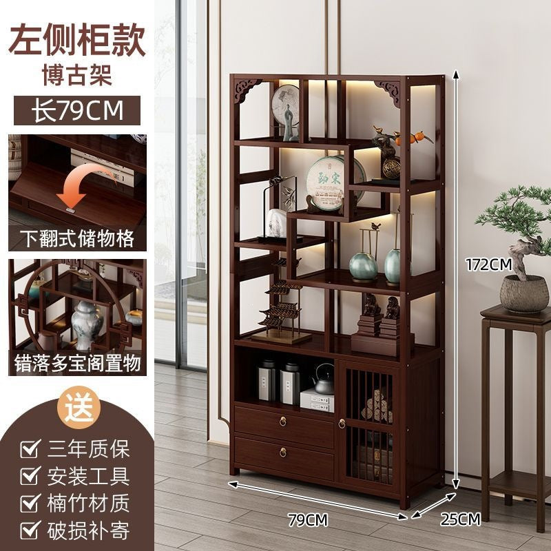Chinoiserie bogu rack tea set storage rack living room tea display rack duobao pavilion for home tea cabinet purple clay pot display rack