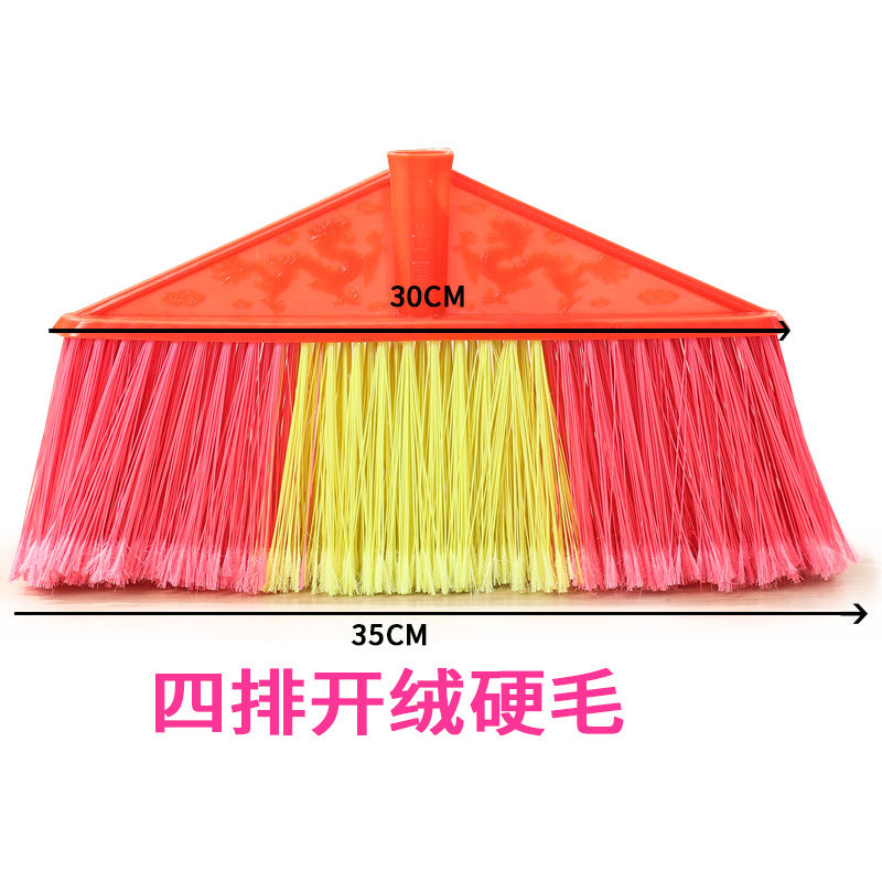 Shuanglong open wire hard hair plastic broom single household sanitation sweeping water outdoor broom head wholesale school factory
