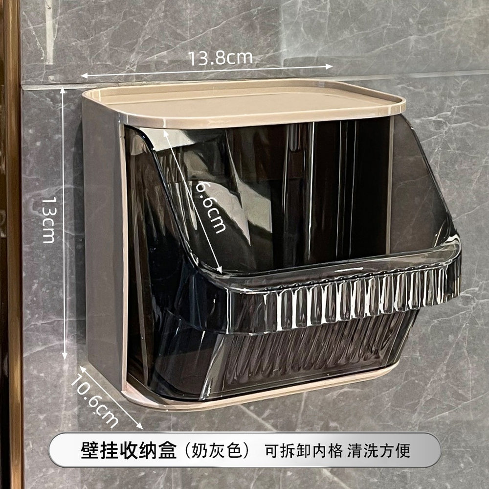 Bathroom toilet wash basin storage rack waste cotton soft face wash storage box bathroom wall hanging punching
